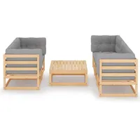 vidaXL 6-tlg. Garten-Lounge-Set mit Kissen Kiefer Massivholz