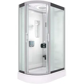 AcquaVapore D60-70M1L-ALL Komplettdusche mit links 120 x 80 cm Weiß Sicherheitsglas ESG