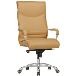 KADIMA DESIGN Chefsessel VENGA: XXL, ergonomisch, Kunstleder, höhenverstellbar, 150 kg Belastbarkeit, Schwarz/Caramel.