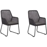 deVries 2x ADORA Diningsessel Gartenstuhl Relaxsessel 64 x 64 x 83 cm dunkelgrau