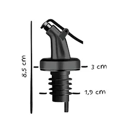 layba Ausgießer für Flaschen Silber Glanz mit Verschlusskappe aus Kunststoff in 5er Set
