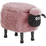 Beliani Hocker Sheep Stoff 55 x 40 x 35 cm Rosa