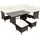 vidaXL Polyrattan Lounge-Set mit Auflagen 4-tlg. braun 43095