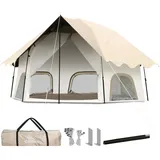 Chihee Camping Zelte Pop-Up Stand-up Zelt, Familien-Kabinenzelt mit Markise Veranda 4-Personen Outdoor-Zelt mit Bildschirm Raum große Kapazität, Wasserdicht und Winddicht, einfacher Aufbau, Wandern