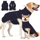 Coonoor Hundemantel Wintermantel für Hunde mit D-Ring, wasserdicht, reflektierend,wärmend, ideal für kleine, mittelgroße und große Hunde, Wander- und Winterjacke blau M