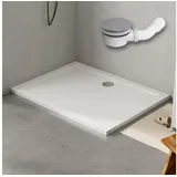 WITEN&NOCK Smc Duschwanne 120x90 cm Dusche weiß in Hochglanz Duschtasse Brausewanne flach quadratisch mit Ablaufgarnitur