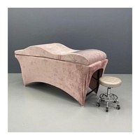 STM Company Massageliege Kosmetikliege Set, Wellen-Matratze mit Memory Schaum + Liegenbezug (180x60 / 190x70 cm, Abnehmbare Veloursbezüge), für Massageliegen / Kosmetikstühle / Wimpernliegen rosa 180x60 cm