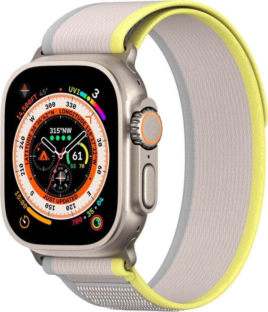 Dux Ducis Klettverschluss-Sportarmband für Apple Watch Ultra/8/7/6/SE/5/4/3/2/1 (42, 44, 45, 49 mm) Dux Ducis (42 mm, 44 mm, 45 mm, 49 mm, Nylon), Uhrenarmband, Beige, Gelb