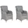 Beliani Polyrattan Gartensessel 60 x 73 x 96 cm grau 2er Set