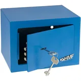 HMF 49216-05 Tresor mit Schlüssel, Möbeltresor klein 23 x 17 x 17 cm, Blau