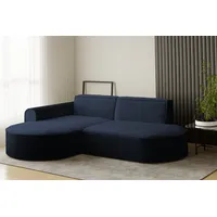 Fun Möbel Ecksofa Designersofa BONDY in Stoff Ascot Dunkelblau