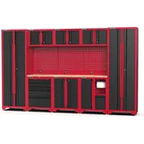 feistos Werkstatteinrichtung Novo 3 Metall Werkstattschrank schwarz | rot 45,7x330x198cm
