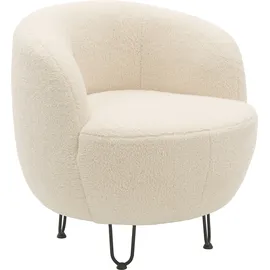 INOSIGN Sessel INOSIGN "Anjuli Lieferzeit nur 2 Wochen", beige (creme), B:72cm H:72cm T:76cm, 100% Polyester, Sessel, Runde Form, perfektes Einzelstück, Flausch oder Feinstruktur