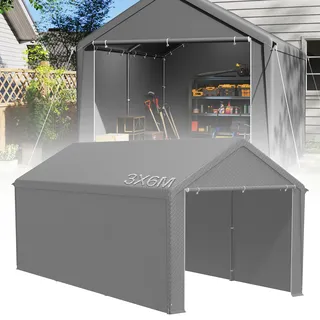 Outsunny YRHome Lagerzelt Weidezelt Garten Garage, Weiß
