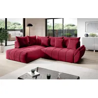 Furnix Ecksofa KORDELIA Polstercouch ausziehbar L-Form Bettkasten und Kissen, DL Automat, BxTxH 266x190x71/91 cm, robust & bequem rot