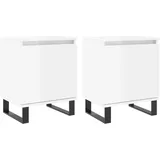 vidaXL Nachtschrank 40 x 30 x 50 cm Hochglanz-Weiß
