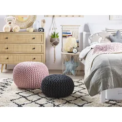 Pouf rosa ⌀ 50 cm CONRAD