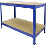 MONSTER SHOP Werkbank Werktisch Arbeitstisch Tisch Werkstatttisch Garage Aufbewahrung Aufbewahrungstisch Werkstatt Werkstatttisch Montagewerkbank Blau Lager Montagetisch