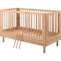 Home Affaire Vipack Babybett hochwertig, stabil gebaut, Made in Europe, Oberfläche geölt lt. EN71-3, 70/140 cm, mit Schlupfsprossen und Lattenrost, höhenverstellbar beige