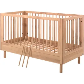 Home Affaire Vipack Babybett hochwertig, stabil gebaut, Made in Europe, Oberfläche geölt lt. EN71-3, 70/140 cm, mit Schlupfsprossen und Lattenrost, höhenverstellbar beige