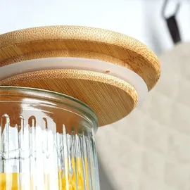 Excellent Houseware Glasbehälter 11 x 11 x 21,2 cm 1-tlg. braun transparent