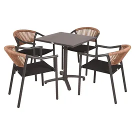 deluke Bistro-Set 5-tlg. Braun