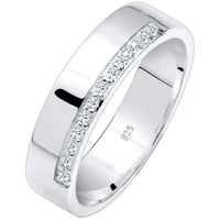 Elli PREMIUM Ring Damen Bandring Basic Diamanten (0.06 ct.) 925 Silber