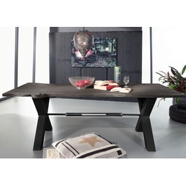 MASSIVMOEBEL24.DE Esstisch Akazie 240x100x76 grau lackiert IRON LABEL #118 - Grau