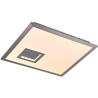 Trio Deckenleuchte silber Wohnzimmerlampe Design Deckenpanel Modern, 3 Stufen,