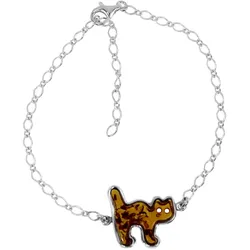 Armband OSTSEE-SCHMUCK "Ostsee-Schmuck Armband Katze Armband Katze", silber (silberfarben), Armbänder, Damen, 20cm, Silber 925 (Sterlingsilber)