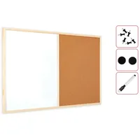 ALLboards Kombi-Tafel Kork-Magnettafel 90×60 cm, Holzrahmen + ZUBEHÖR