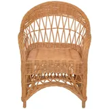 Mid.you Sessel, Honig, Holz, Rattan, 65x85x65 cm, Stühle