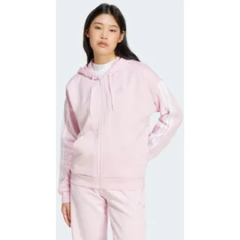 adidas Essentials 3-Streifen Full-Zip Fleece Damen Kapuzensweater, pink - S