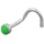 GALLAY Nasenstecker 2,5mm Spirale mit Email-Punkt grün Silber 925 in silber/grün | Gr.: onesize