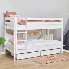 Hoppekids Etagenbett ECO COMFORT 90 x 200 cm Kiefer massiv weiß