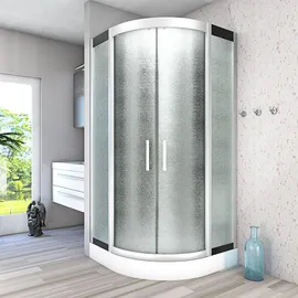 AcquaVapore D58-03M0 Komplettdusche mit Schiebetür 80 x 80 cm Schwarz Sicherheitsglas D58-03M0-EC