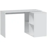 Dmora Schreibtisch Dmanci, Eckschreibtisch, Mehrzweck-Bürotisch, platzsparender Schreibtisch mit mehreren Positionen, 152 x 49 x 74 cm, Weiß