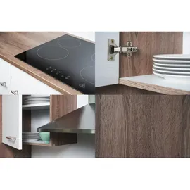 Respekta Küchenzeile Economy Eiche York Nachbildung 270 cm grau