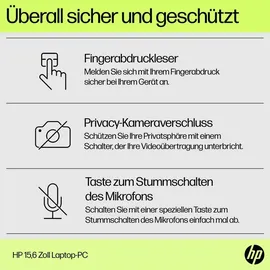 HP Notebook 15-fd0677ng, Silber, 15,6 Zoll, Full HD, Intel Core i7-1355U, 16 GB, 1 TB M.2 SSD, Intel Iris Xe