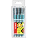 Stabilo worker+ colorful - medium - 4er Pack - blau