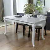 MOONAIRY Esstisch, Küchentisch, Kitchen Table, Tischplatte, Tisch Esszimmer, 116 x 66 x 76 cm Hochglanz Weiß