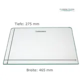 Glaserei Rohrig Einlegeboden Kühlschrank - Klarglas 4 mm (89,96 EUR/qm) - 2 Rundecken - Viele Maße!