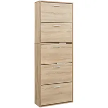 [en.casa] Sykkylven 169 x 60 x 24 cm mit 5 Klappen Sonoma-Eiche beige / beige
