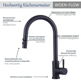 Siehe Bilder Schwarzer Wasserhahn Ausziehbar Hochdruck