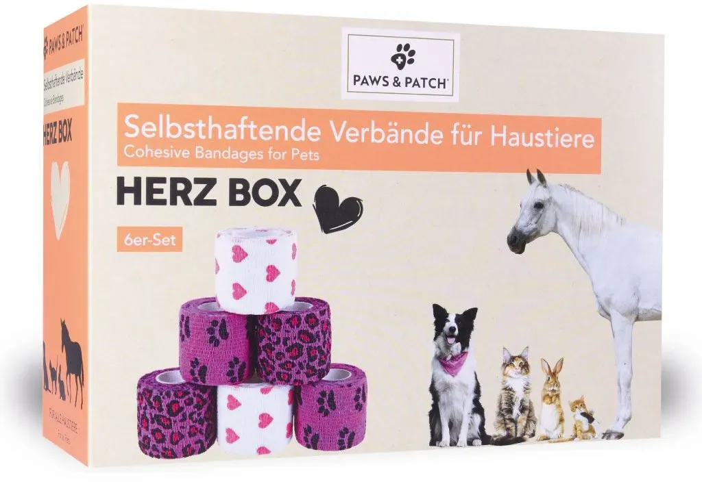Paws & Patch Heart zelfklevend verband set van 6 voor alle huisdieren 6 St
