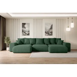altdecor Ecksofa Cord 6-Sitzer Grün