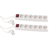 PEARL Mehrfachstecker-Leiste: 2er Pack Schaltbare 6-Fach-Steckdosenleiste mit Kinderschutz, (Mehrzweck-Steckdosenleisten, Steckerleiste, Verlängerungskabel)
