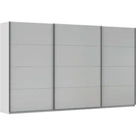 otto home Schwebetürenschrank Kleiderschrank Schrank Garderobe AGORDO mit Dekor- oder Hochglanzfront (Breiten 203/271/315/360 cm in drei Griff-Farben - NEU: Farbe SCHWARZ) durchdachte Innenausstattung, in 4 Breiten und 2 Höhen MADE IN GERMANY grau 360 cm