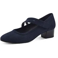 Jana Damen Pumps mit Riemen Kleiner Absatz Vegan, Blau