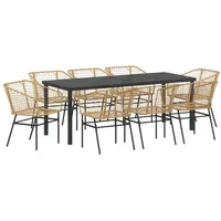 VidaXL 2er Gartenstuhl Set Braun Poly-Rattan